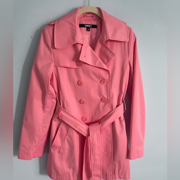 Beautiful Barbie Pink DKNY Trench coat in XS - Picture 2 of 12